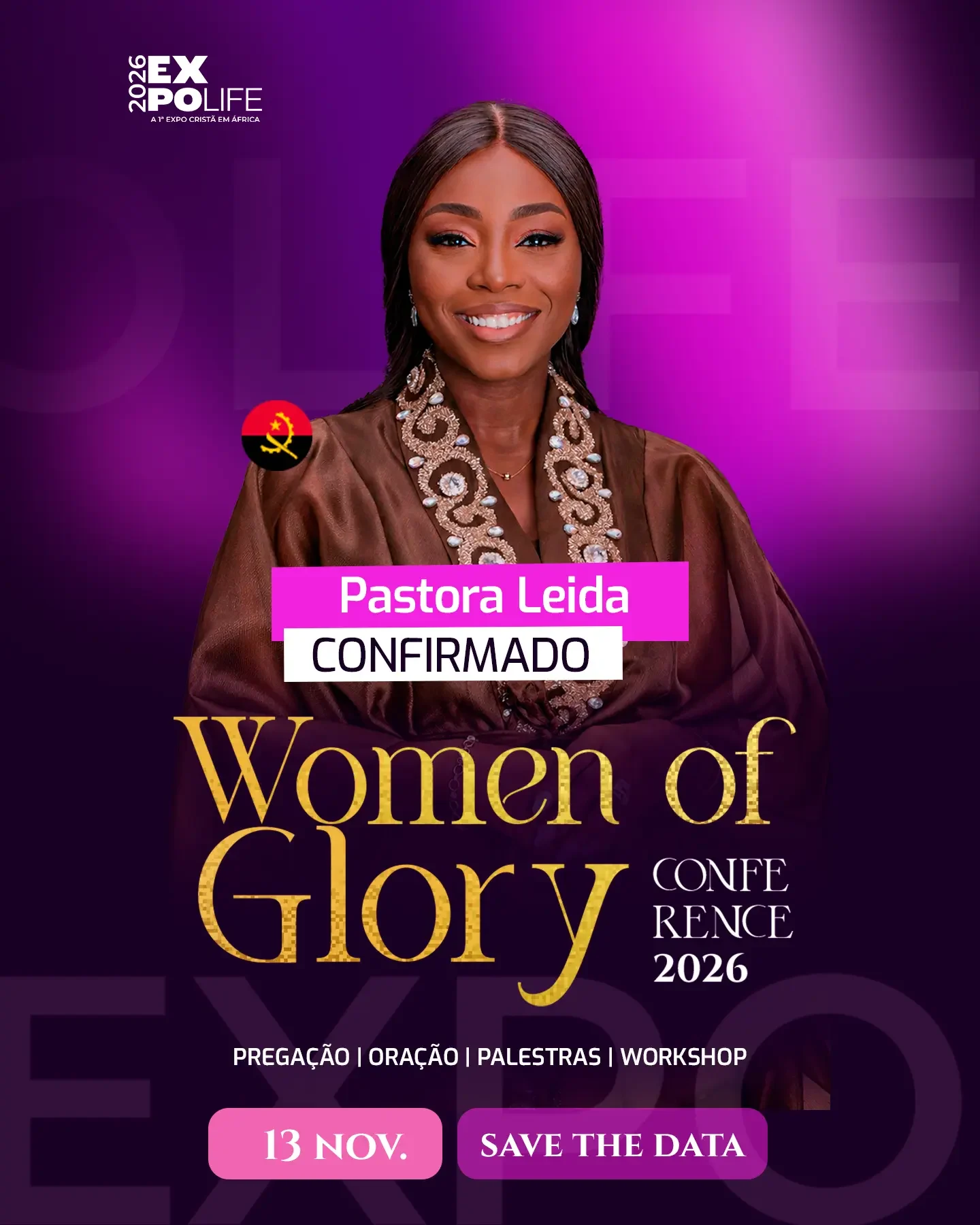 Pastora Leida — oradora confirmada da Women of Glory Conference 2026